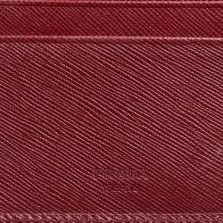 Prada Red Saffiano Lux Leather Flap Continental Wallet