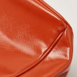 Pre Owned Prada Orange Saffiano Patent Leather Gardener's Tote