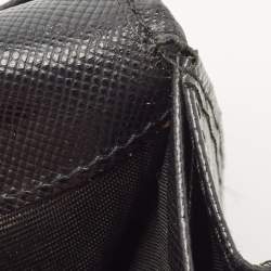 Pre Owned Prada Black Nylon and Leather Flap Continental Wallet