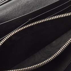 Pre Owned Prada Black Nylon and Leather Flap Continental Wallet