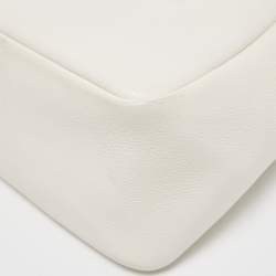Prada Chalk White Leather Logo Hobo