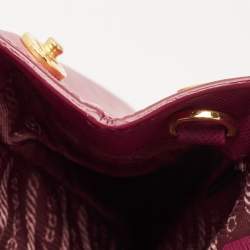 Pre Owned Prada Pink Saffiano Lux Leather Medium Double Zip Tote