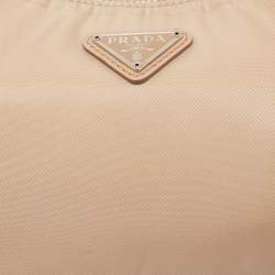 Prada Beige Nylon and Leather Re-Edition 2005 Baguette Bag