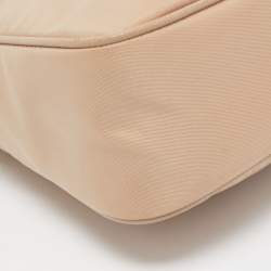 Prada Beige Nylon and Leather Re-Edition 2005 Baguette Bag