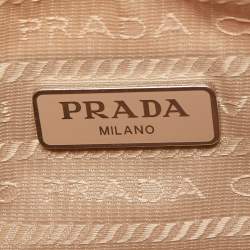 Prada Beige Nylon and Leather Re-Edition 2005 Baguette Bag