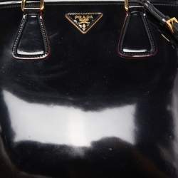 Prada Black Patent Leather Parabole Tote