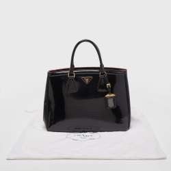 Prada Black Patent Leather Parabole Tote