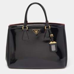 Prada Black Patent Leather Parabole Tote