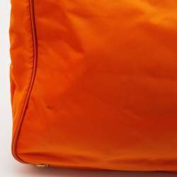 Pre Owned Prada Orange Tessuto Nylon and Saffiano Lux Leather Oro Tote