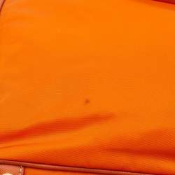 Pre Owned Prada Orange Tessuto Nylon and Saffiano Lux Leather Oro Tote