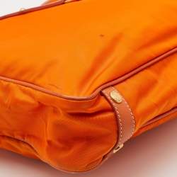 Pre Owned Prada Orange Tessuto Nylon and Saffiano Lux Leather Oro Tote