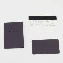 Pre Owned Prada Orange Tessuto Nylon and Saffiano Lux Leather Oro Tote