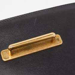 Prada Black/Green Leather and Lizard Cahier Shoulder Bag