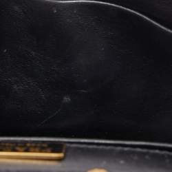 Prada Black/Green Leather and Lizard Cahier Shoulder Bag