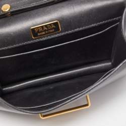 Prada Black/Green Leather and Lizard Cahier Shoulder Bag