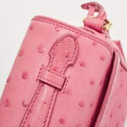 Prada Pink Ostrich Leather Mini Sound Top Handle Bag
