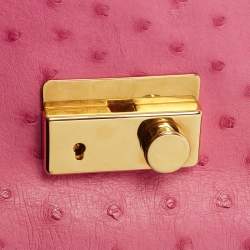 Prada Pink Ostrich Leather Mini Sound Top Handle Bag