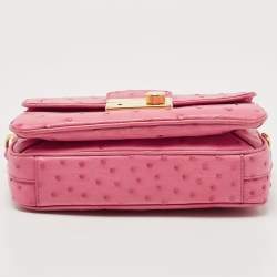 Prada Pink Ostrich Leather Mini Sound Top Handle Bag