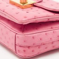 Prada Pink Ostrich Leather Mini Sound Top Handle Bag