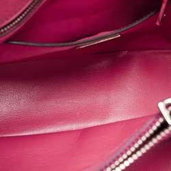 Prada Pink Saffiano Cuir Leather Twin Turnlock Tote