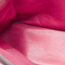 Prada Pink Saffiano Cuir Leather Twin Turnlock Tote