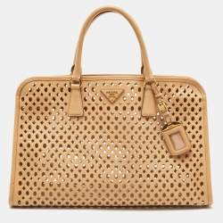 Prada - Authentic Prada Saffiano Cut out Boston Bag from