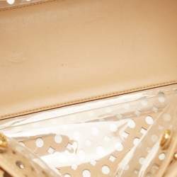 Pre Owned Prada Beige Saffiano Lux Leather Perforated Satchel