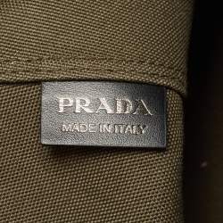Pre Owned Prada Blue/Black Denim and Leather Shopper Tote