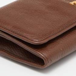 Pre Owned Prada Brown Leather Flap Continental Wallet