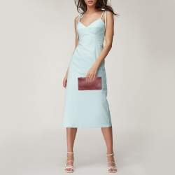 Pre Owned Prada Brown Saffiano Lux Leather Wristlet Pouch