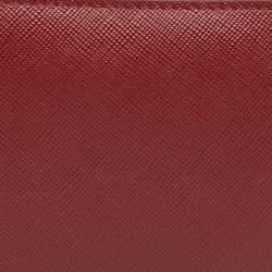 Pre Owned Prada Brown Saffiano Lux Leather Wristlet Pouch