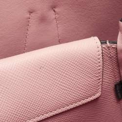 Prada Pink Saffiano Cuir Leather Medium Double Handle Tote
