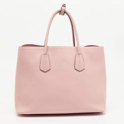 Prada Pink Saffiano Cuir Leather Medium Double Handle Tote