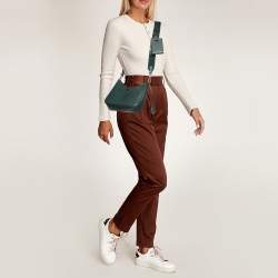 Prada Green Saffiano Leather Re-Edition 2005 Baguette Bag