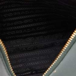 Prada Green Saffiano Leather Re-Edition 2005 Baguette Bag
