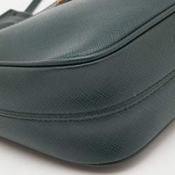 Prada Green Saffiano Leather Re-Edition 2005 Baguette Bag