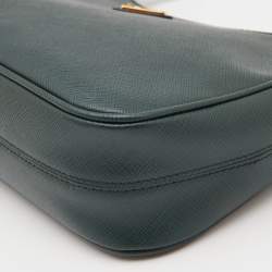 Prada Green Saffiano Leather Re-Edition 2005 Baguette Bag