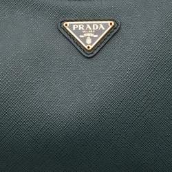 Prada Green Saffiano Leather Re-Edition 2005 Baguette Bag