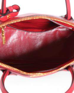 Prada Red Saffiano Leather Medium Dome Satchel Bag