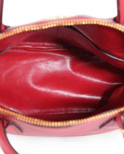 Prada Red Saffiano Leather Medium Dome Satchel Bag