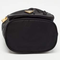Prada Black Nylon Duet Bucket Shoulder Bag 