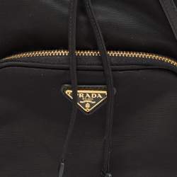 Prada Black Nylon Duet Bucket Shoulder Bag 