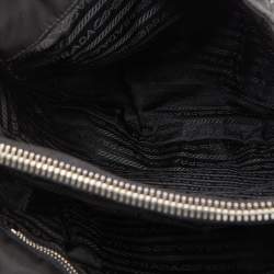 Prada Black Quilted Nylon and Leather Chain Tote