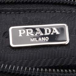 Prada Black Tessuto Nylon and Leather Wristlet Clutch Bag