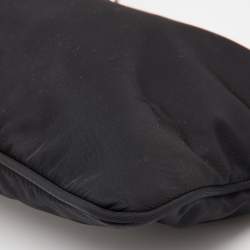 Prada Black Tessuto Nylon and Leather Wristlet Clutch Bag