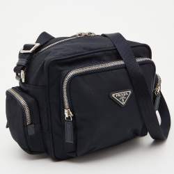 Pre Owned Prada Navy Blue Tessuto Nylon Multipocket Crossbody Bag