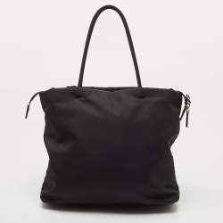 مملوكة مسبقًا Prada Black Tessuto Nylon Bow Tote