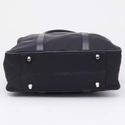 Pre Owned Prada Black Nylon and Leather Zip Satchel