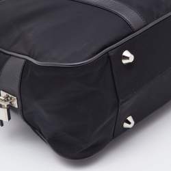 Pre Owned Prada Black Nylon and Leather Zip Satchel