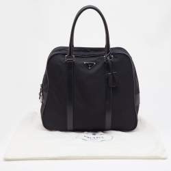 Pre Owned Prada Black Nylon and Leather Zip Satchel